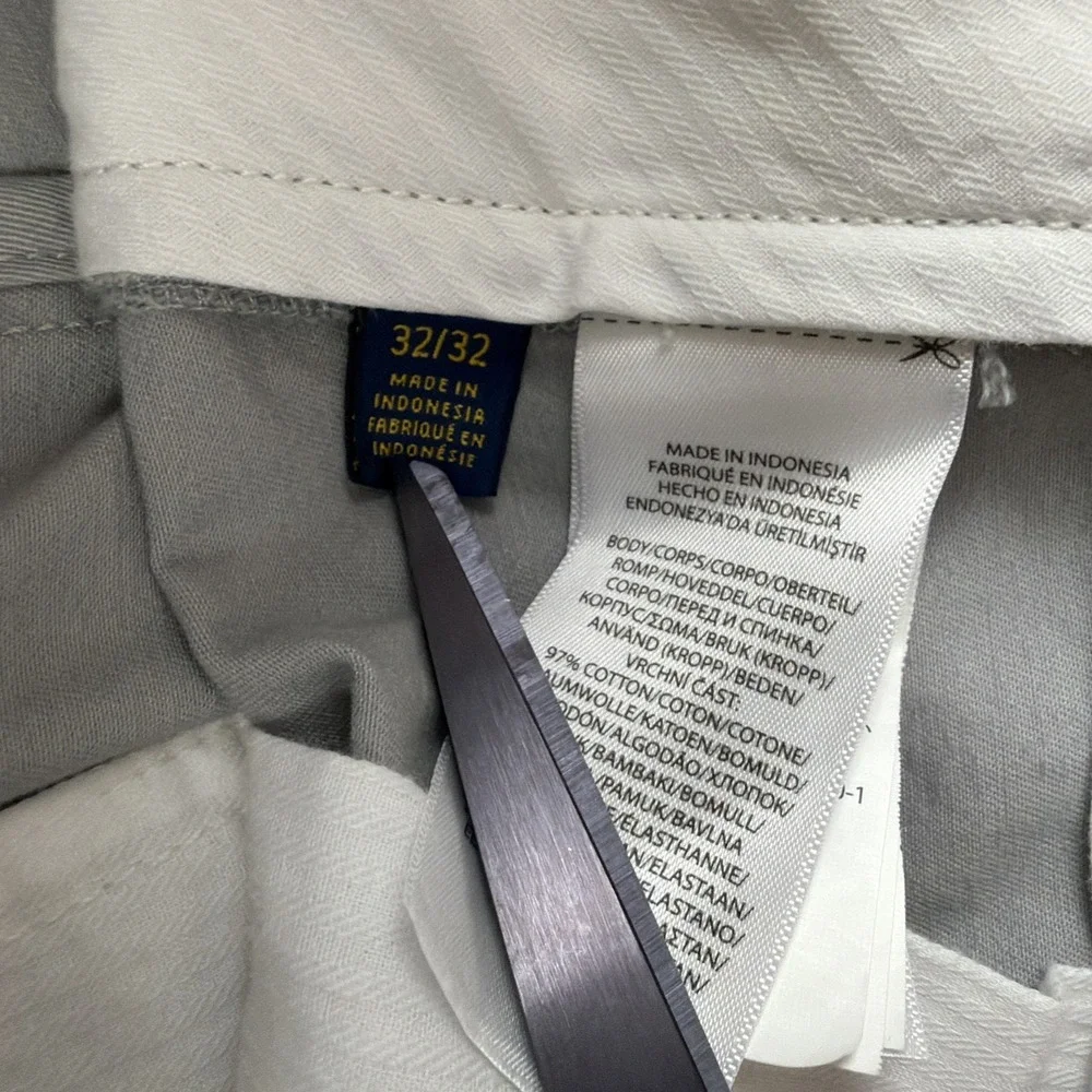 Polo Ralph Lauren Stretch Classic Fit Chino Pants Mens 32x32 Gray Preppy